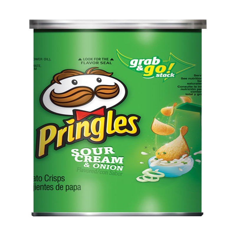PRINGLES - Pringles Sour Cream & Onion Chips 2.5 oz Can - Case of 12
