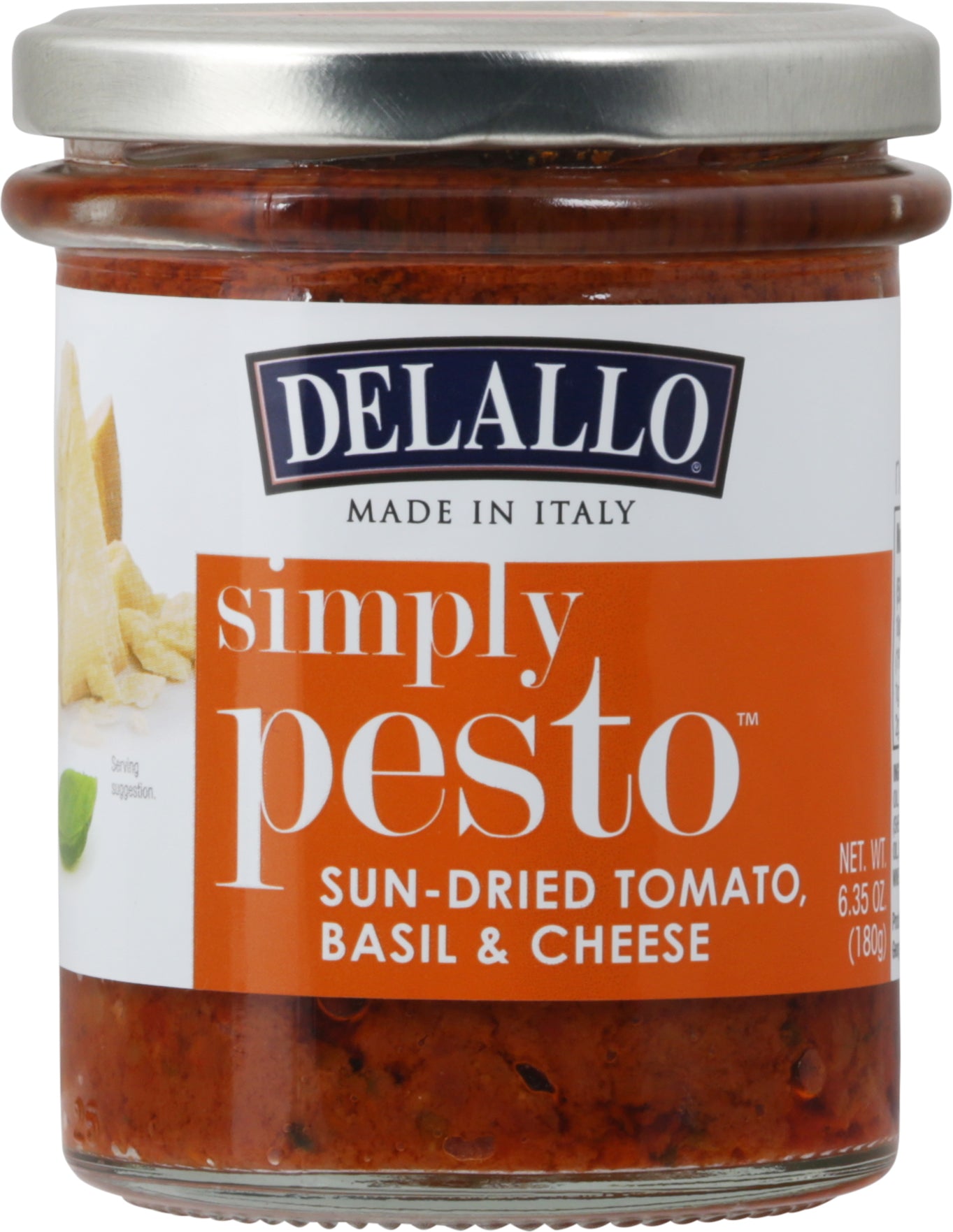 Delallo Sun-Dried Tomato Basil & Cheese Simply Pesto 6.35 oz - Case of 6
