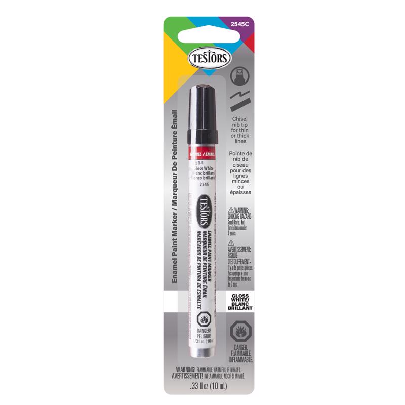 TESTORS - Testors Gloss White Enamel Paint Marker 0.33 oz - Case of 6