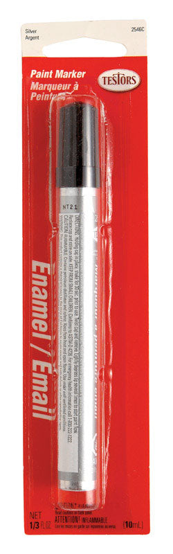 TESTORS - Testors Metallic Silver Enamel Paint Marker 0.3 oz - Case of 6