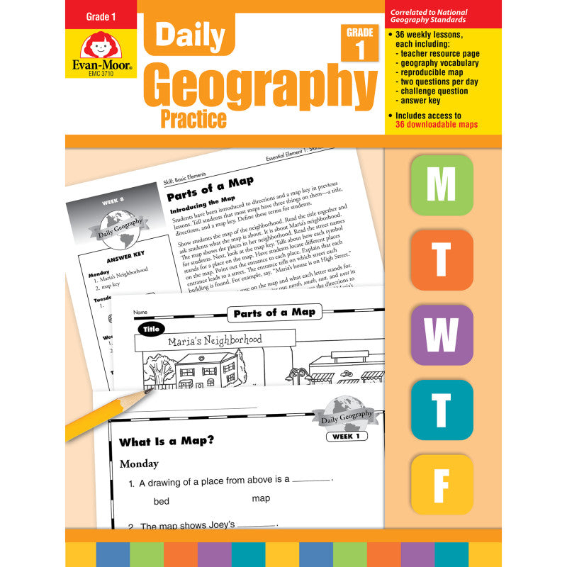 EVAN-MOOR - Daily Geography Practice Book, Grade 1