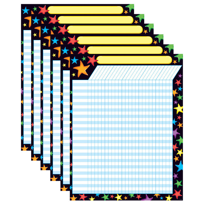 TREND - Gel Stars Incentive Chart, 17" x 22", Pack of 6