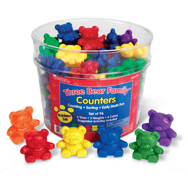LEARNING RESOURCES - Three Bear Family® Rainbow™ Counters, Set of 96