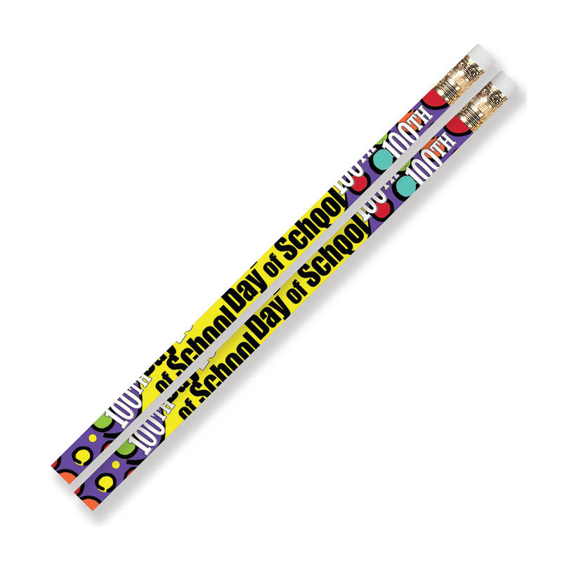 MUSGRAVE PENCIL COMPANY - 100th Day Of School Motivational Pencils, 12 Per Pack, 12 Packs