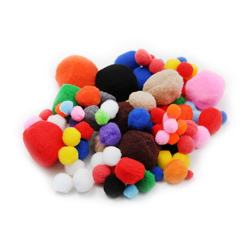 CHARLES LEONARD - Pom Poms Assorted Sizes & Colors, 1 Pound