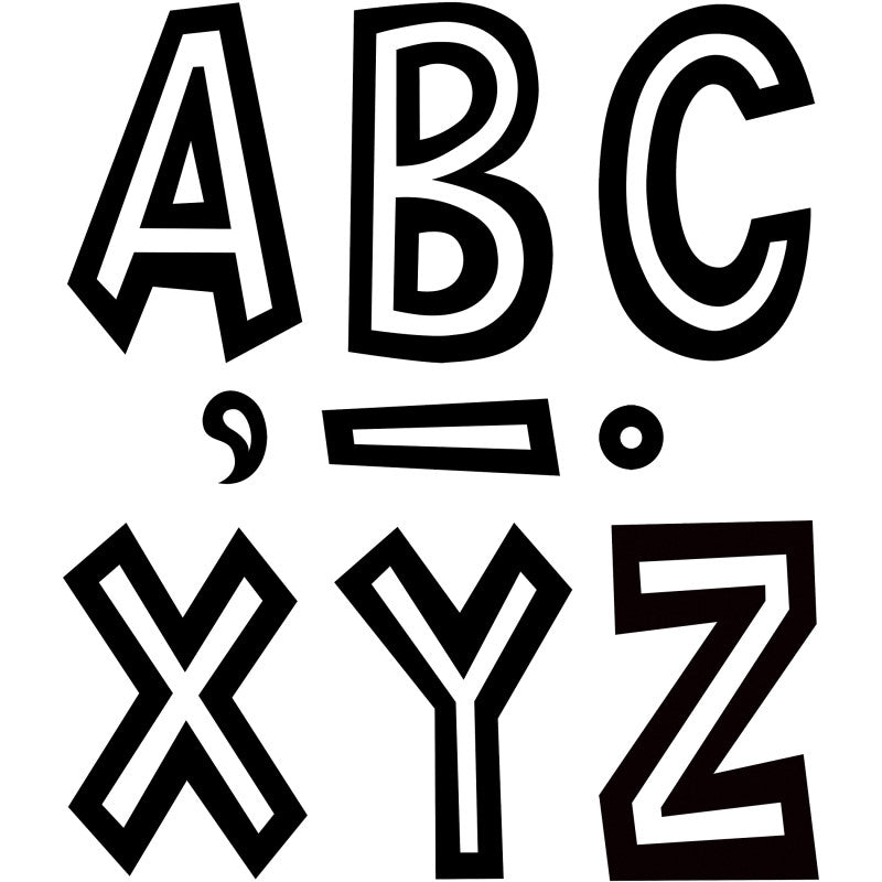 TEACHER CREATED RESOURCES - Black and White 7" Fun Font Letters, 120 Per Pack, 2 Packs