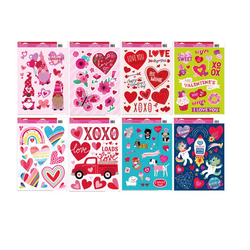 IG DESIGN - IG Design Valentine Cling Flower Display Window Clings 1 each - Case of 72