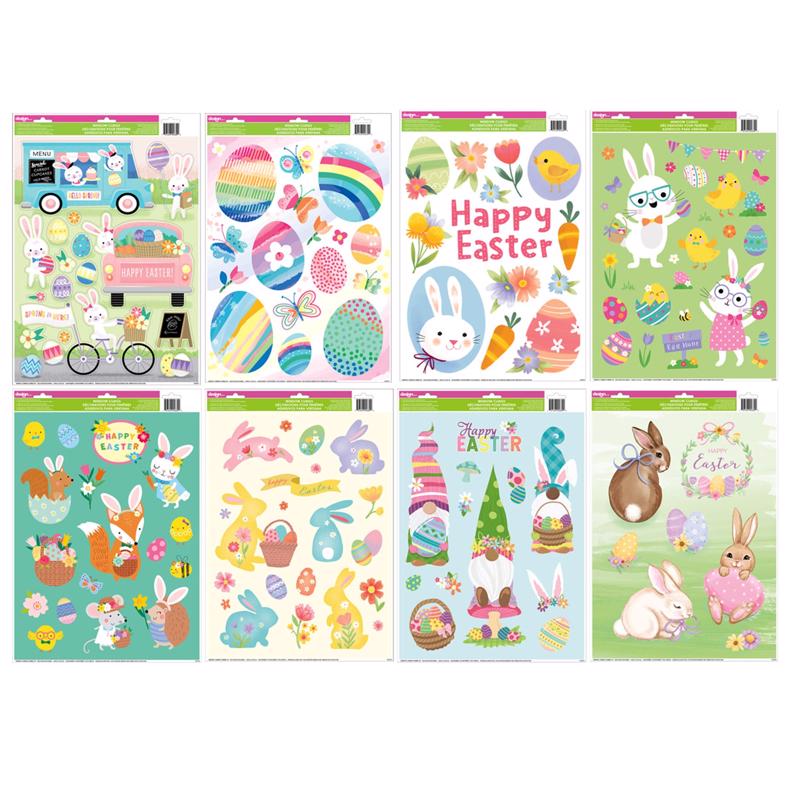 IG DESIGN - IG Design Assorted Easter Cling Window Clings Gel 1 each - Case of 72