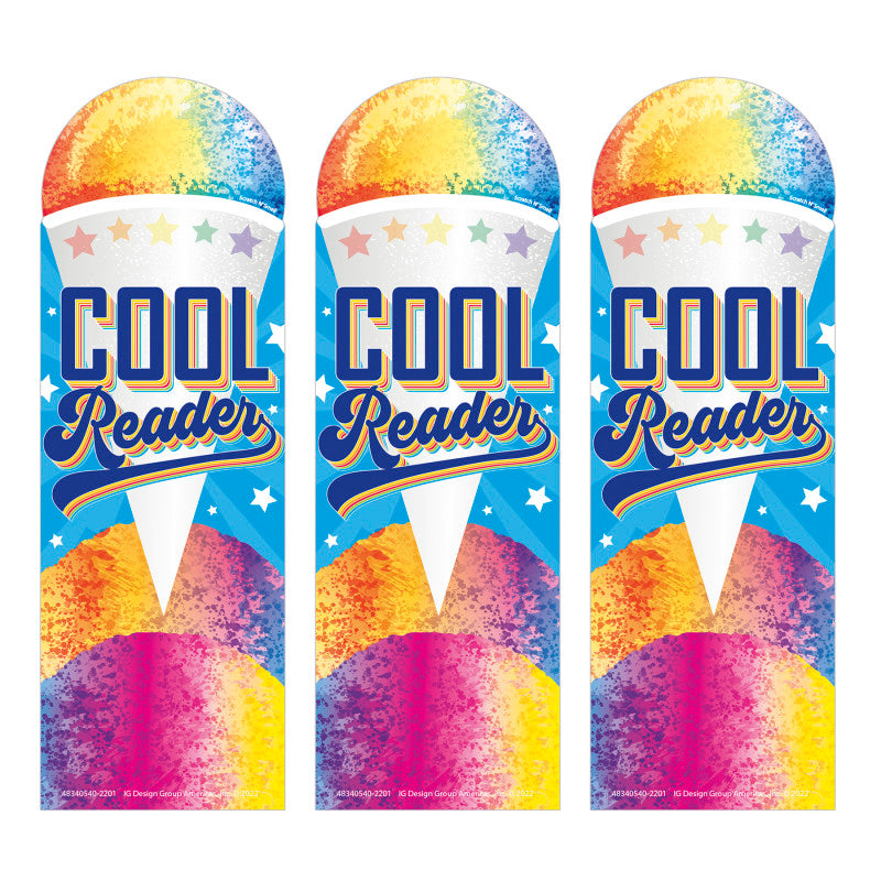 EUREKA - Cool Reader Snow Cone Scented Bookmarks, 24 Per Pack, 3 Packs