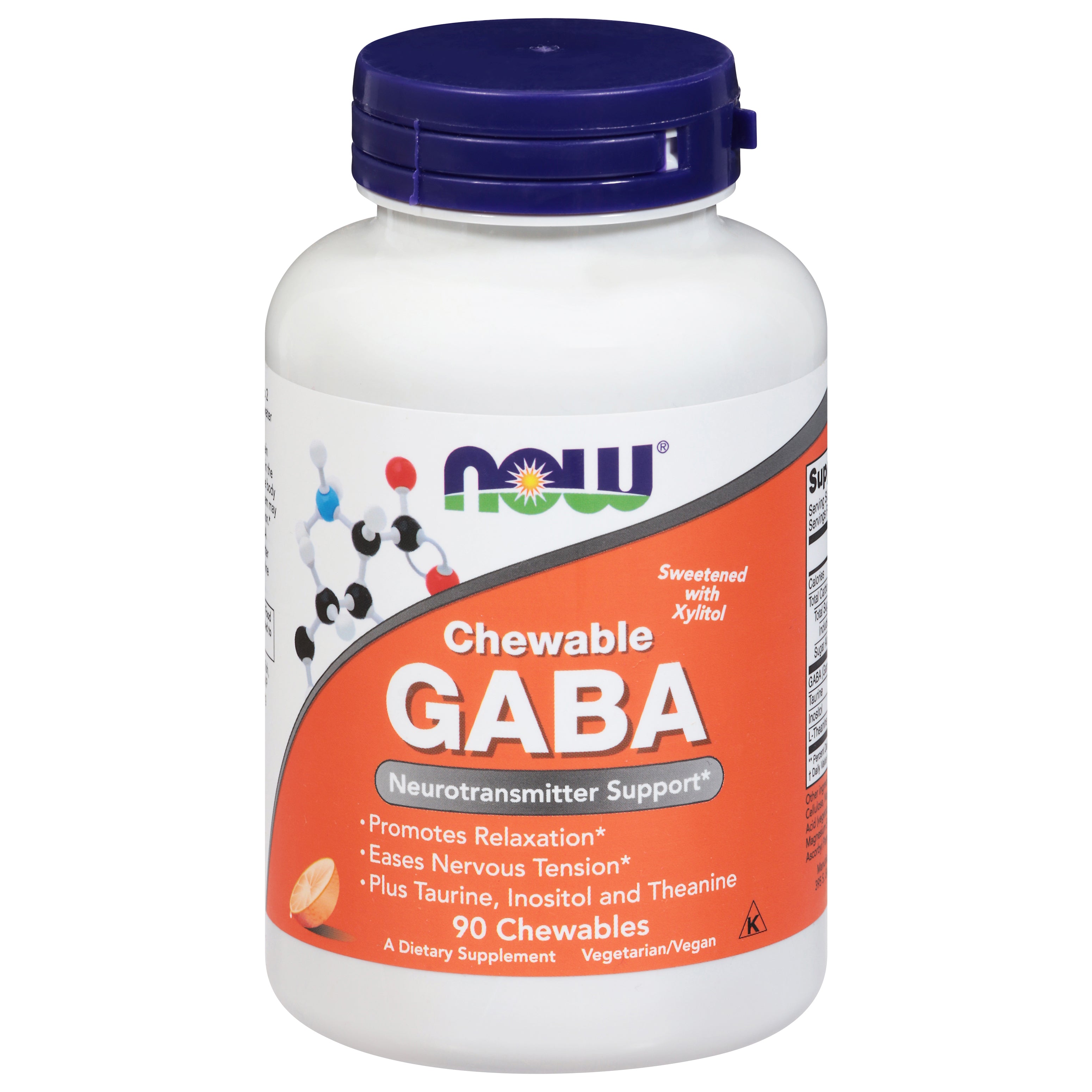 NOW Chewable GABA 90 Chewables - Case of 1