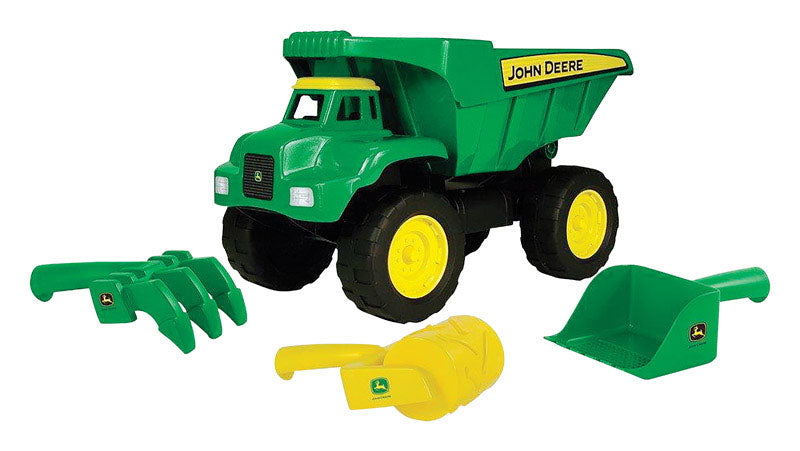 TOMY - TOMY John Deere Dump Truck Sand Toy Plastic Green/Yellow 4 pc