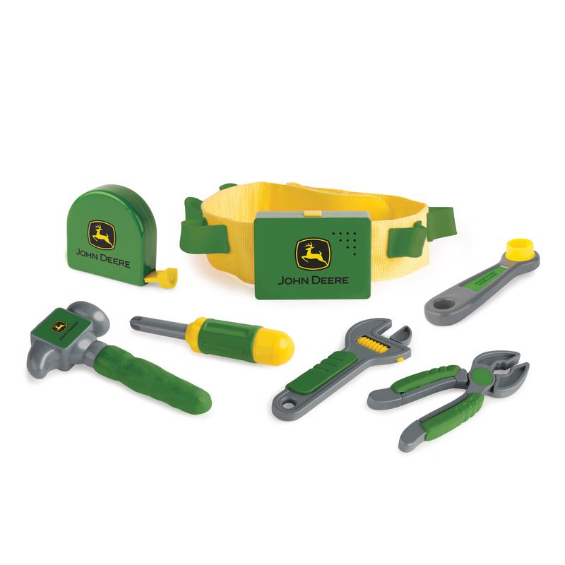 TOMY - TOMY John Deere Talking Tool Belt Set Plastic Green/Yellow 7 pc