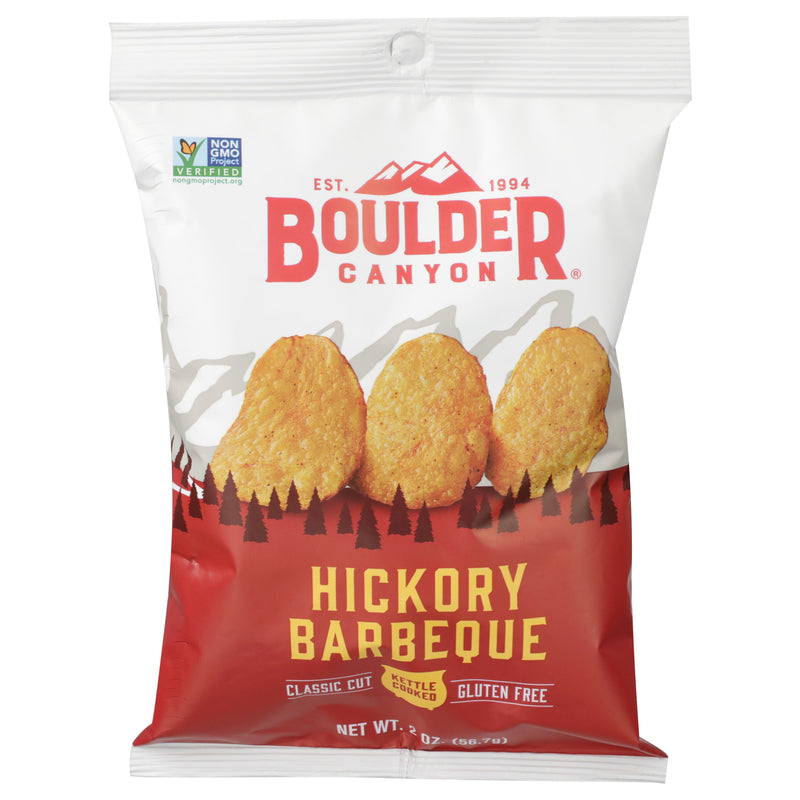 BOULDER CANYON - Boulder Canyon Hickory Barbeque Kettle Cooked Potato Chips 2 oz Pegged - Case of 8