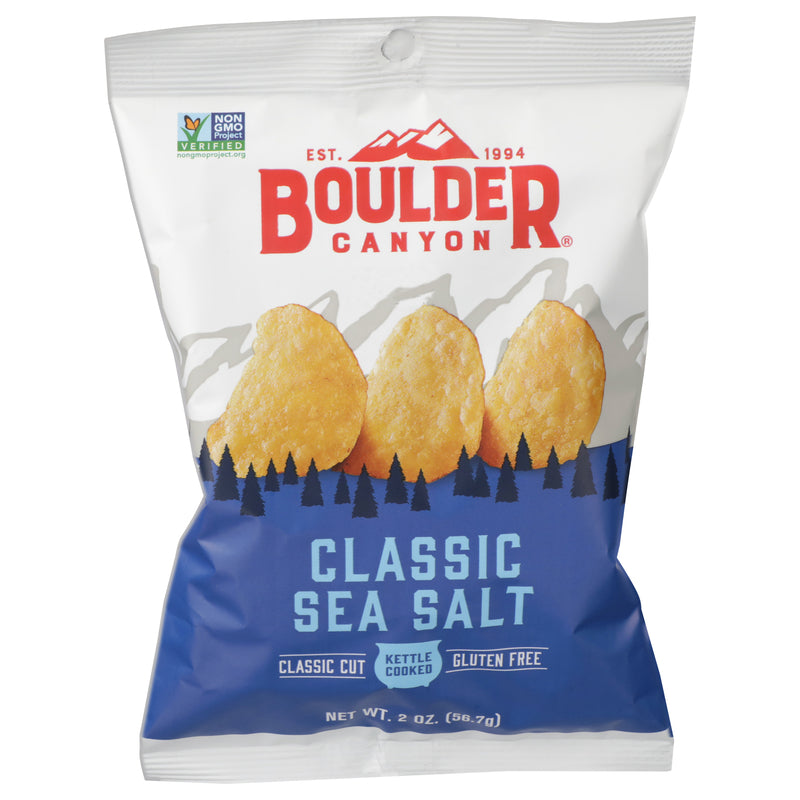 BOULDER CANYON - Boulder Canyon Sea Salt Kettle Cooked Potato Chips 2 oz Pegged - Case of 8
