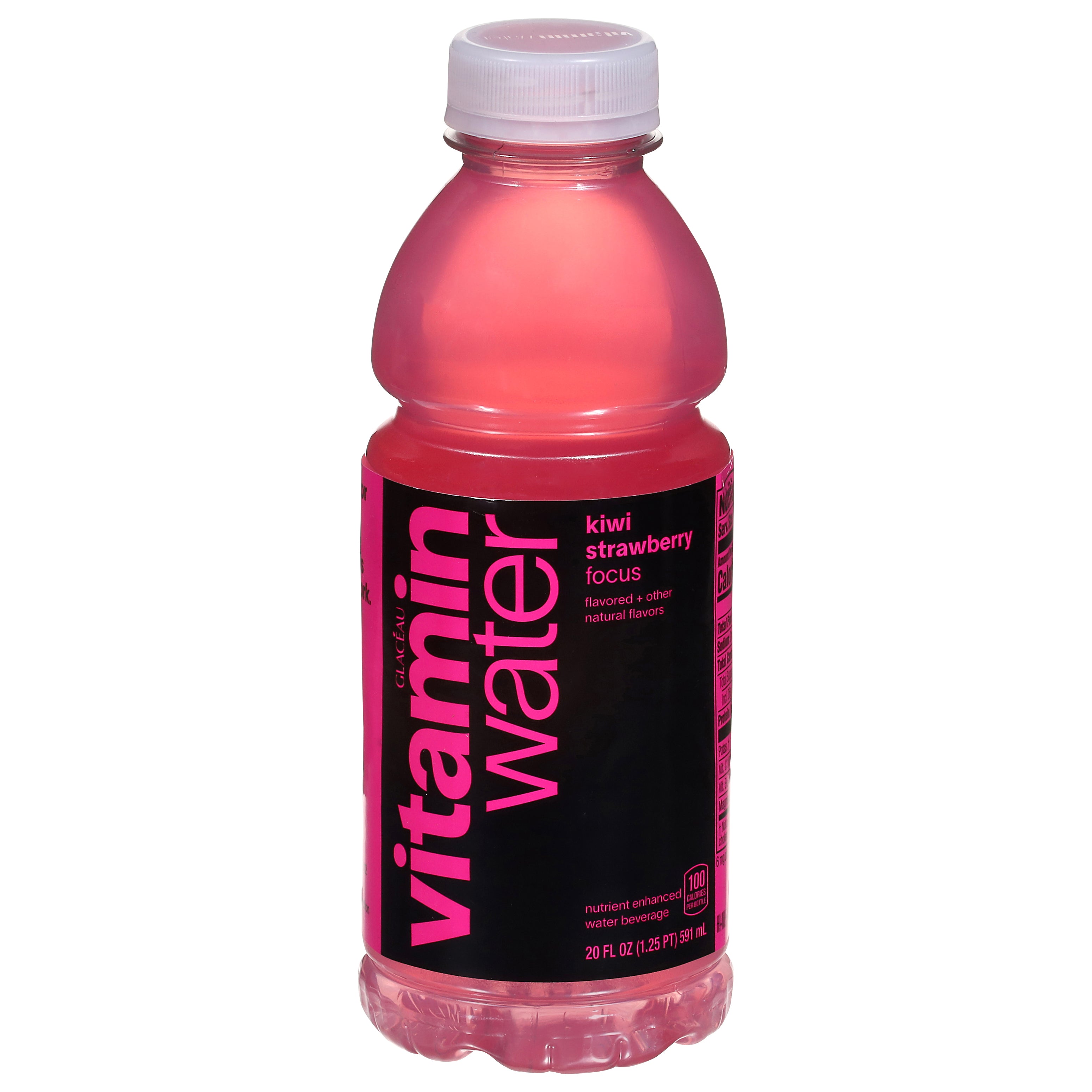 Vitaminwater Focus Nutrient Enhanced Kiwi Strawberry Water Beverage 20 fl oz - Case of 12