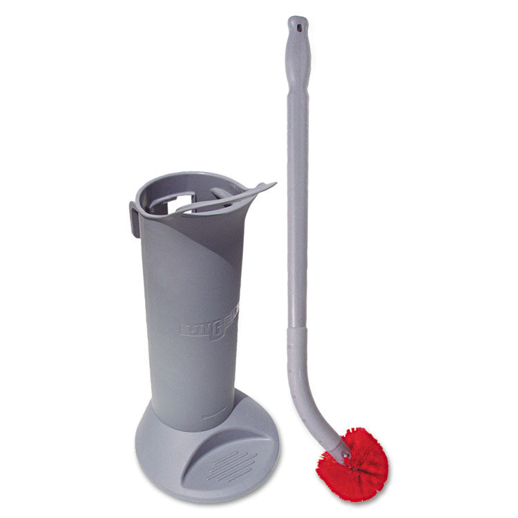 Unger - Ergo Toilet Bowl Brush Complete: Wand, Brush Holder and Two Heads, Gray