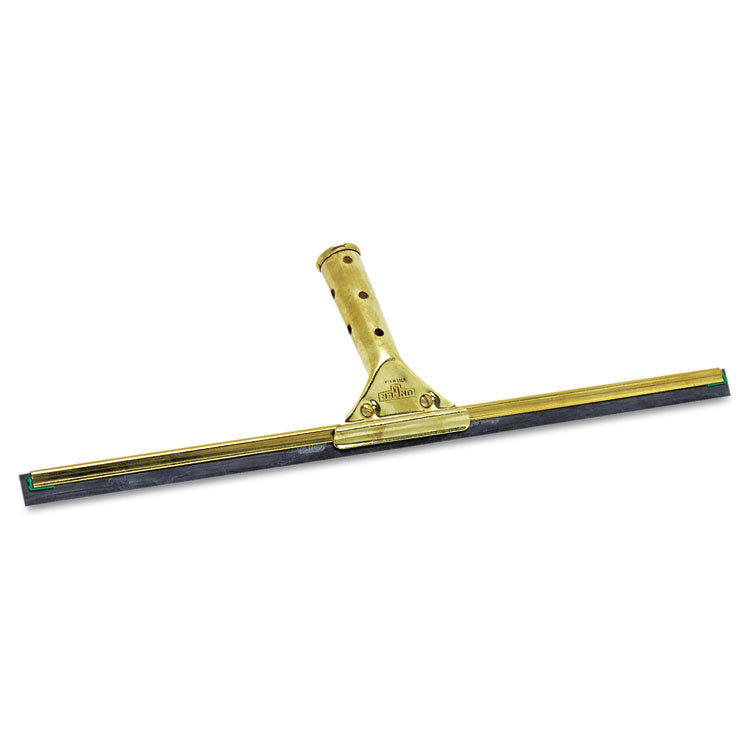 Unger - Golden Clip Brass Squeegee Complete, 18" Wide Blade, 4.5" Handle