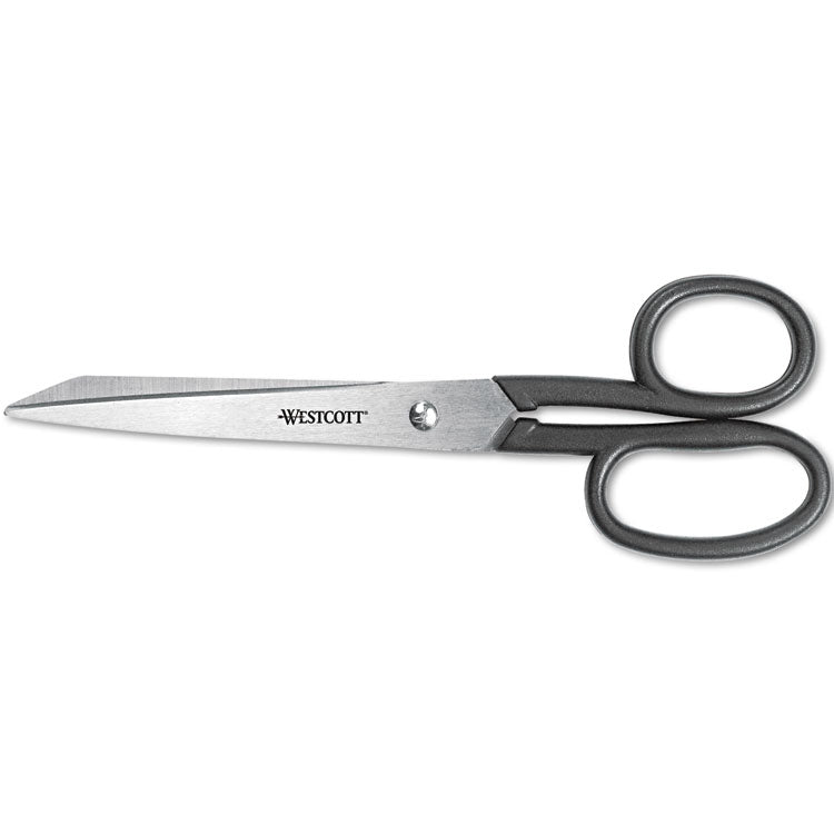 Westcott - Kleencut Stainless Steel Shears, 8" Long, 3.75" Cut Length, Black Straight Handle