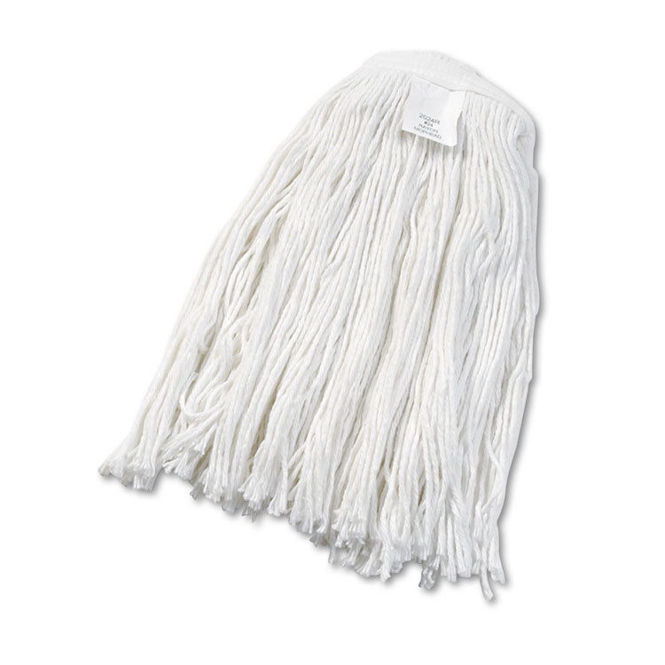 Boardwalk - Cut-End Wet Mop Head, Rayon, No. 24, White, 12/Carton