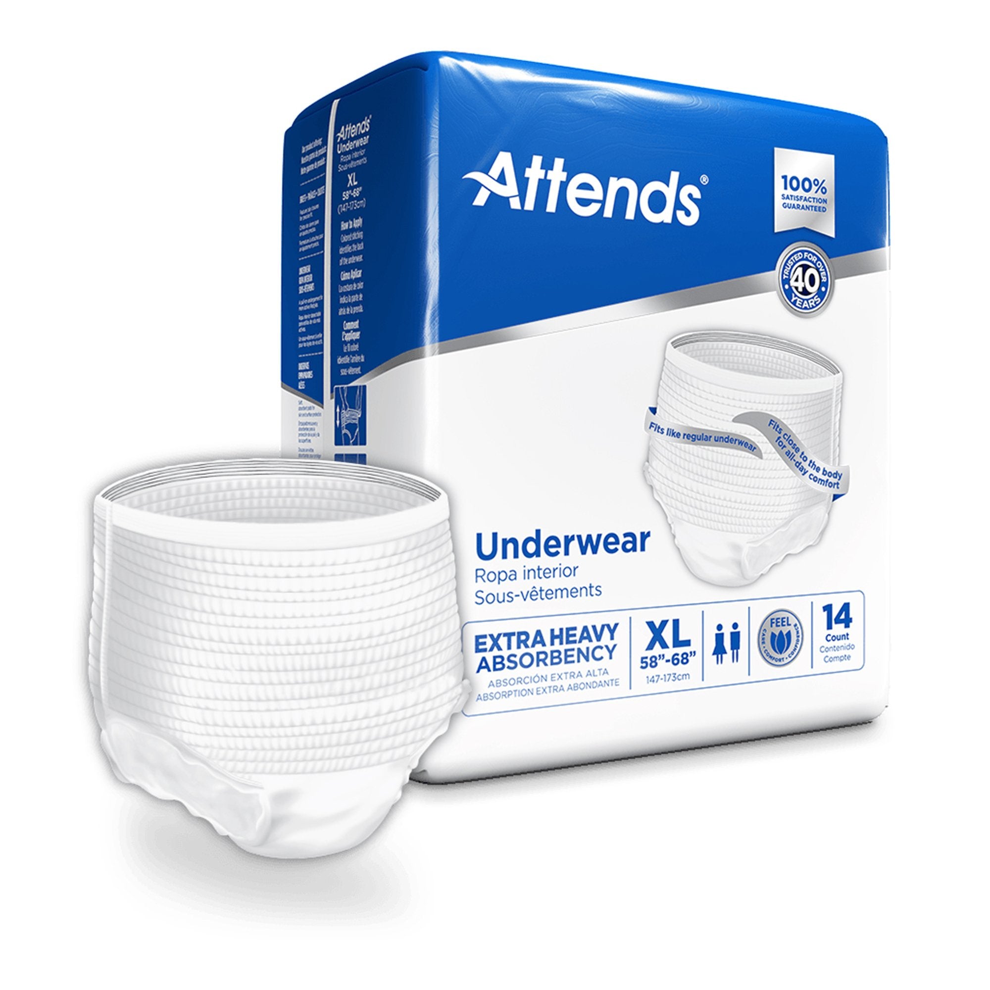 Attends Healthcare Products - Unisex Adult Absorbent Underwear Attends® Care Pull On with Tear Away Seams X-Large Disposable Heavy Absorbency [14/BG]