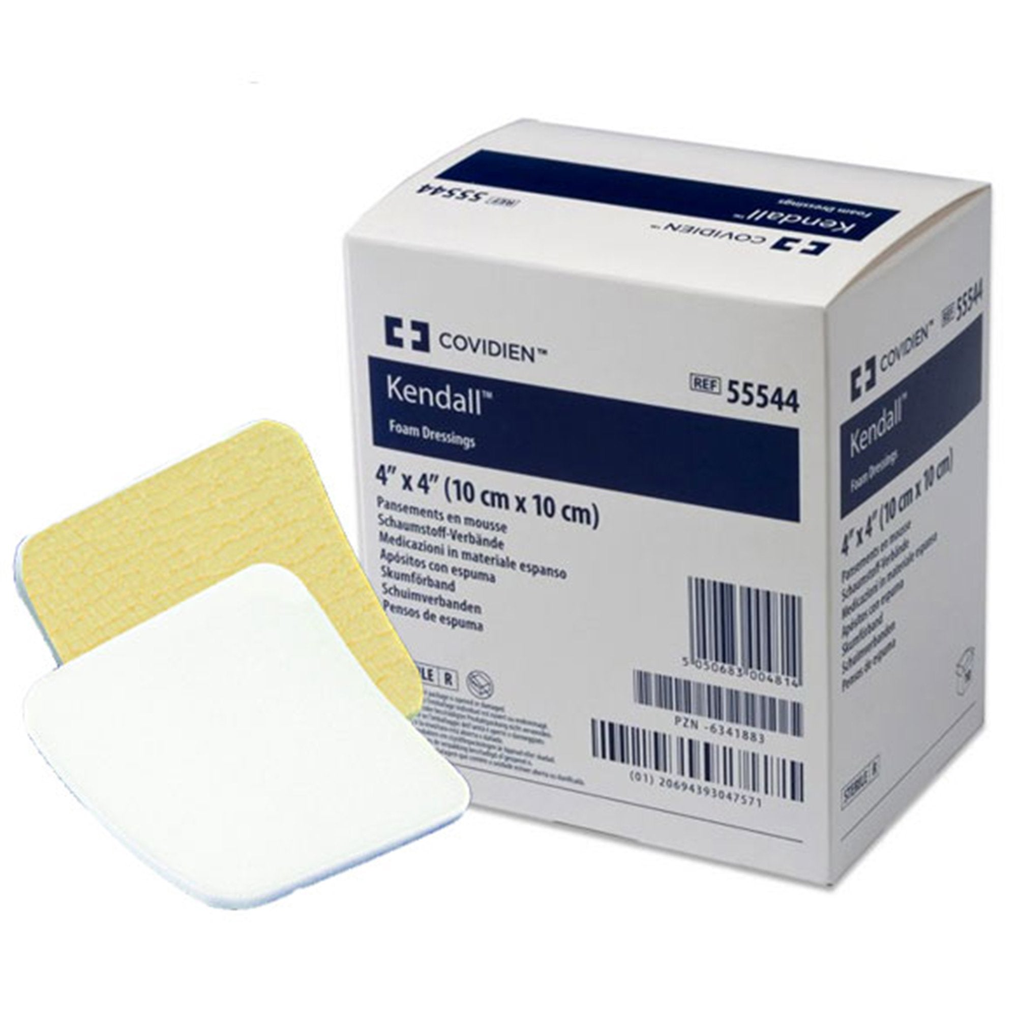 Cardinal - Foam Dressing Kendall™ Foam Island 4 X 4 Inch With Border Film Backing Acrylic Adhesive Square Sterile [10/BX]