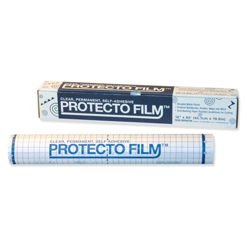 PACON - Protecto Film™, Clear, Non-Glare Plastic, Dispenser Box Included, 18" x 65', 1 Roll