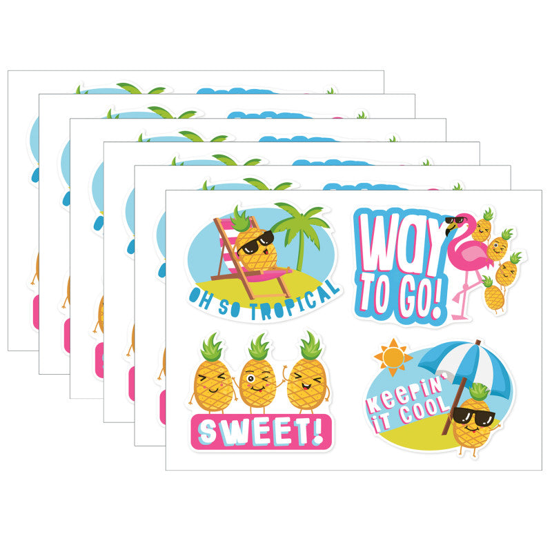 EUREKA - Jumbo Scented Stickers, Pineapple, 12 Per Pack, 6 Packs