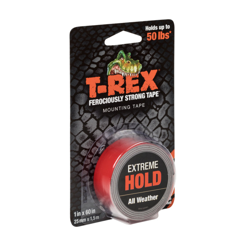 DUCK - T-Rex Extreme Hold Double Sided 1 in. W X 60 in. L Mounting Tape Clear