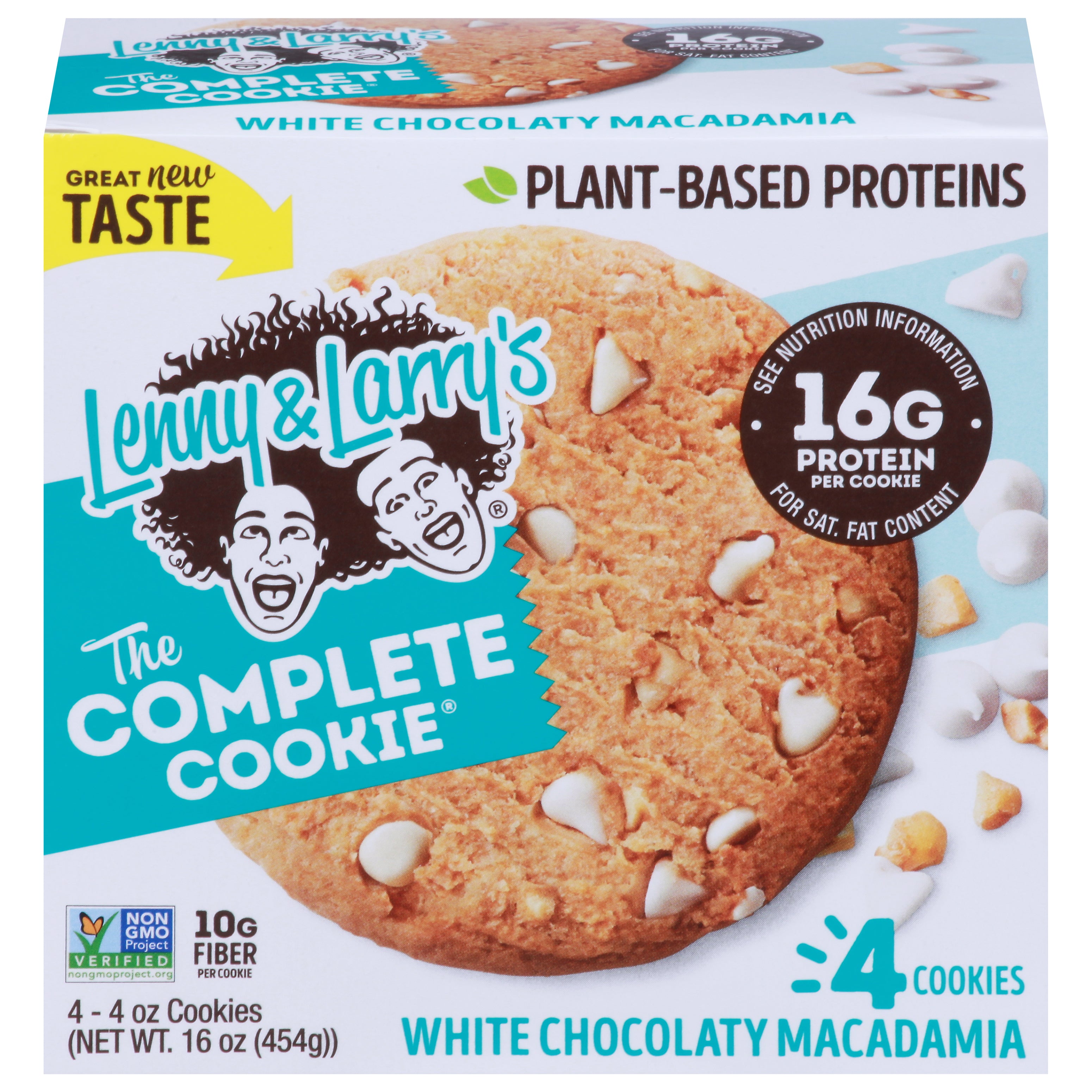 Lenny & Larry's White Chocolaty Macadamia The Complete Cookie 4 - 4 oz ea - Case of 1