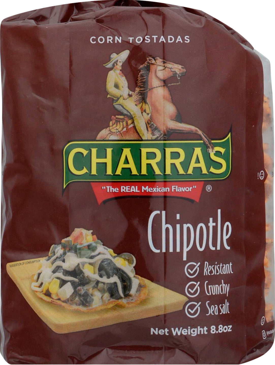 Charras Chipotle Corn Tostadas 8.8 oz - Case of 8