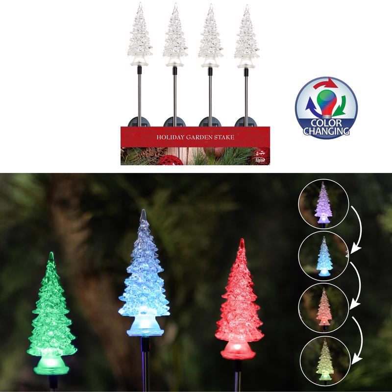 ALPINE - Alpine LED Assorted Holiday Christmas Tree Indoor Christmas Decor 35 in. - Case of 20