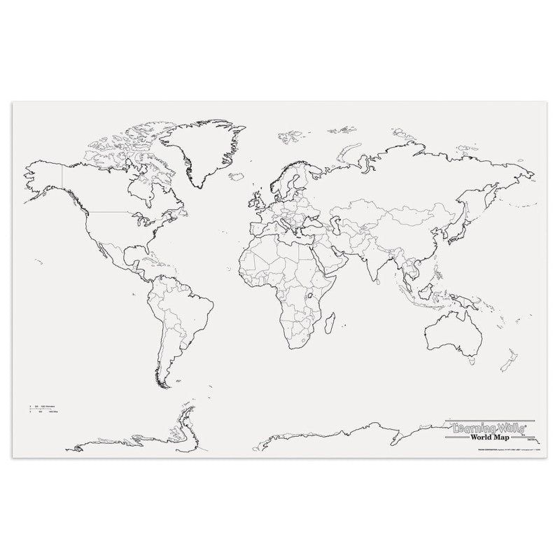 PACON - Learning Walls, World Map, 48" x 72", 1 Piece