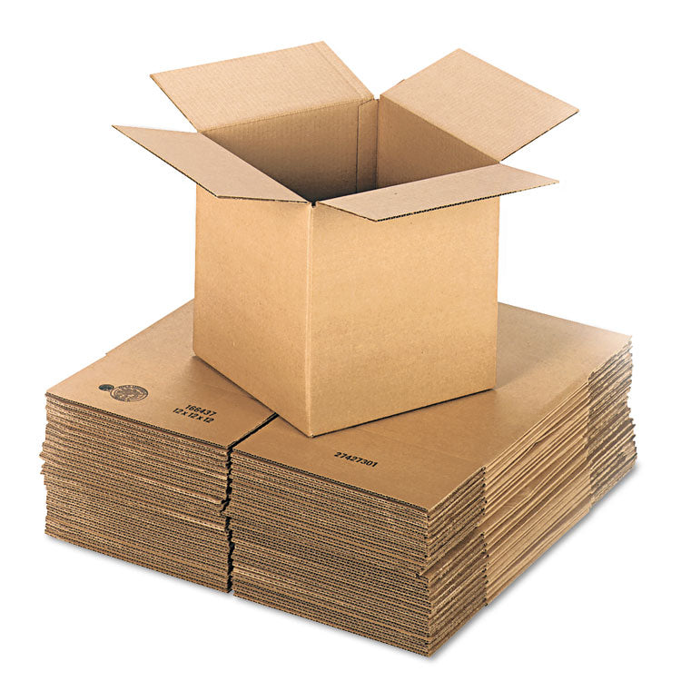 Universal - Cubed Fixed-Depth Corrugated Shipping Boxes, Regular Slotted Container, X-Large, 12" x 12" x 12", Brown Kraft, 25/Bundle