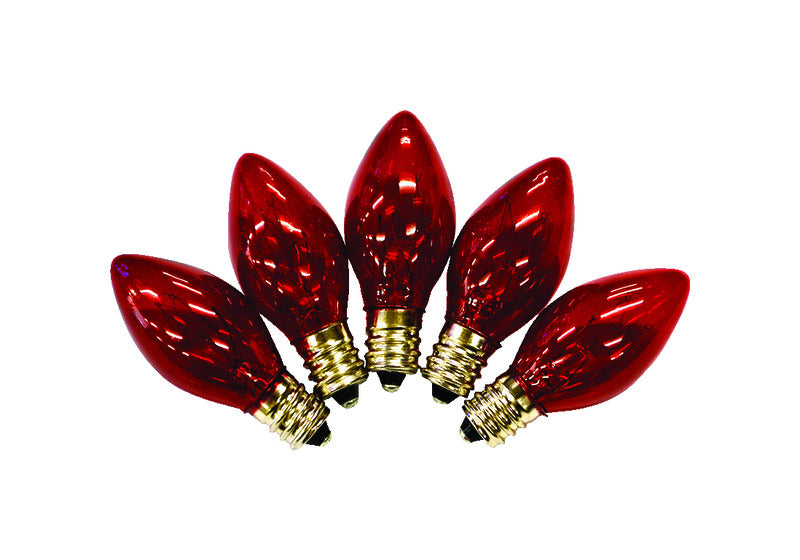 HOLIDAY BRIGHT LIGHTS - Holiday Bright Lights Incandescent C7 Red 25 ct Replacement Christmas Light Bulbs 0.08 ft.