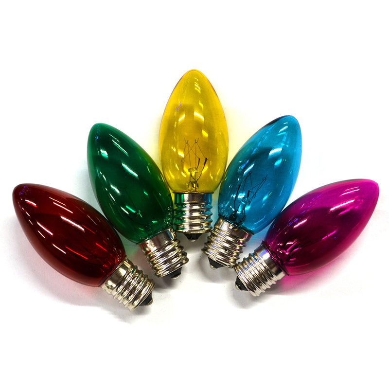 HOLIDAY BRIGHT LIGHTS - Holiday Bright Lights Incandescent C9 Multicolored 25 ct Replacement Christmas Light Bulbs 0.08 ft. [BU25C9X3-TMUA]