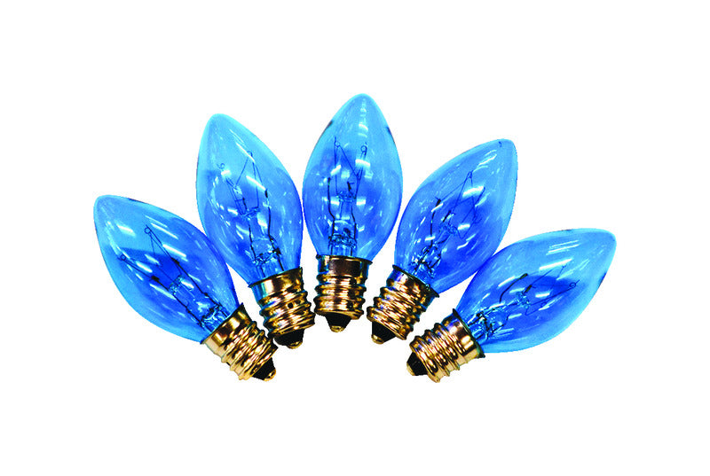 HOLIDAY BRIGHT LIGHTS - Holiday Bright Lights Incandescent C7 Blue 25 ct Replacement Christmas Light Bulbs 0.08 ft. [BU25C7X3-TBLA]