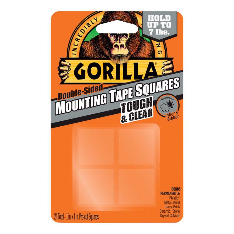 GORILLA - Gorilla Double Sided 1 in. W X 1 in. L Mounting Squares Clear - Case of 6