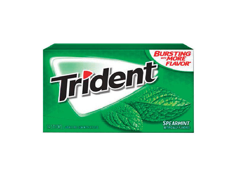 TRIDENT - Trident Sugar Free Spearmint Chewing Gum 14 pc 1.168 oz - Case of 12