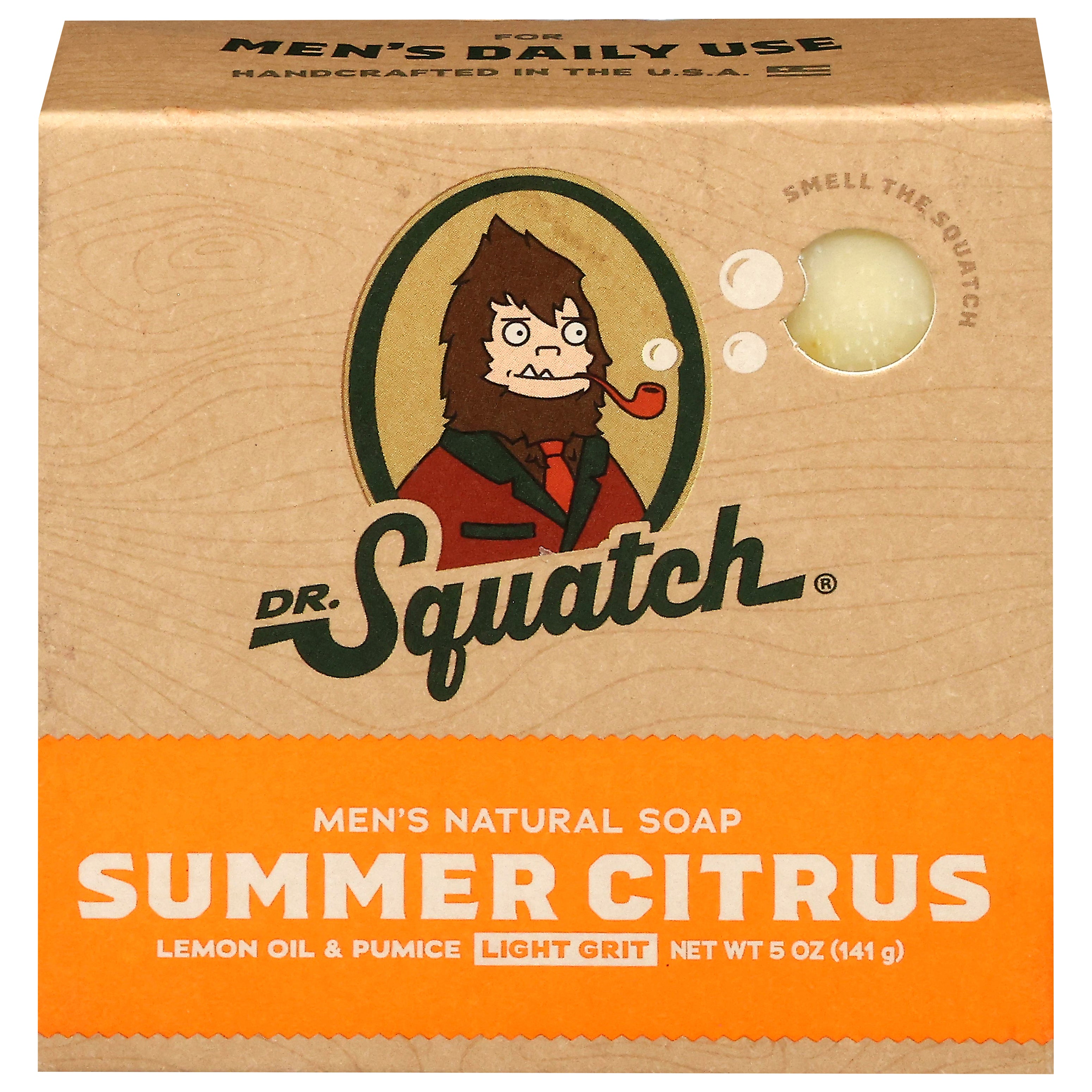 Dr. Squatch Light Grit Men's Natural Summer Citrus Soap 5 oz - Case of 6