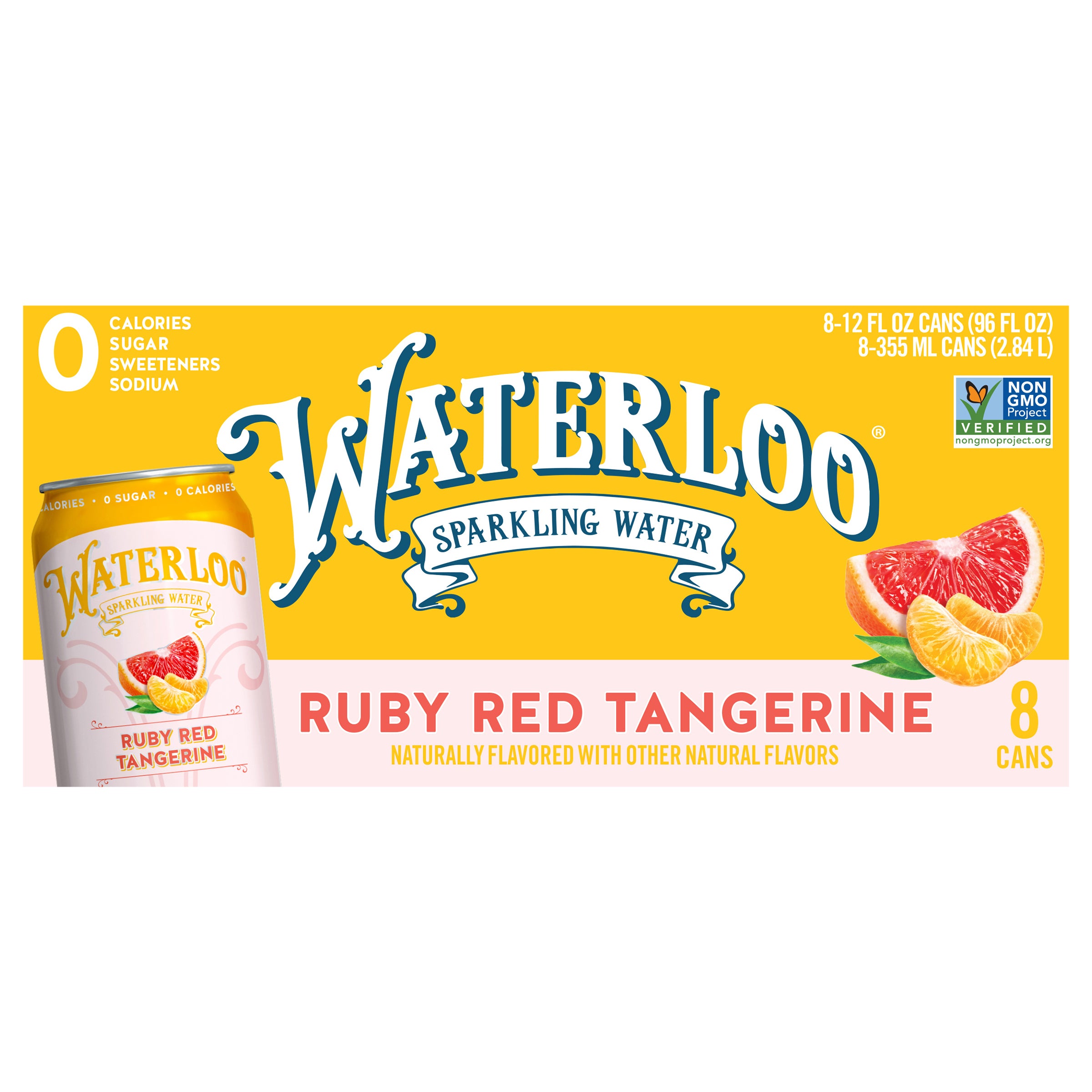 Waterloo Ruby Red Tangerine Sparkling Water - 8pk / 12 fl oz Cans - Case of 3