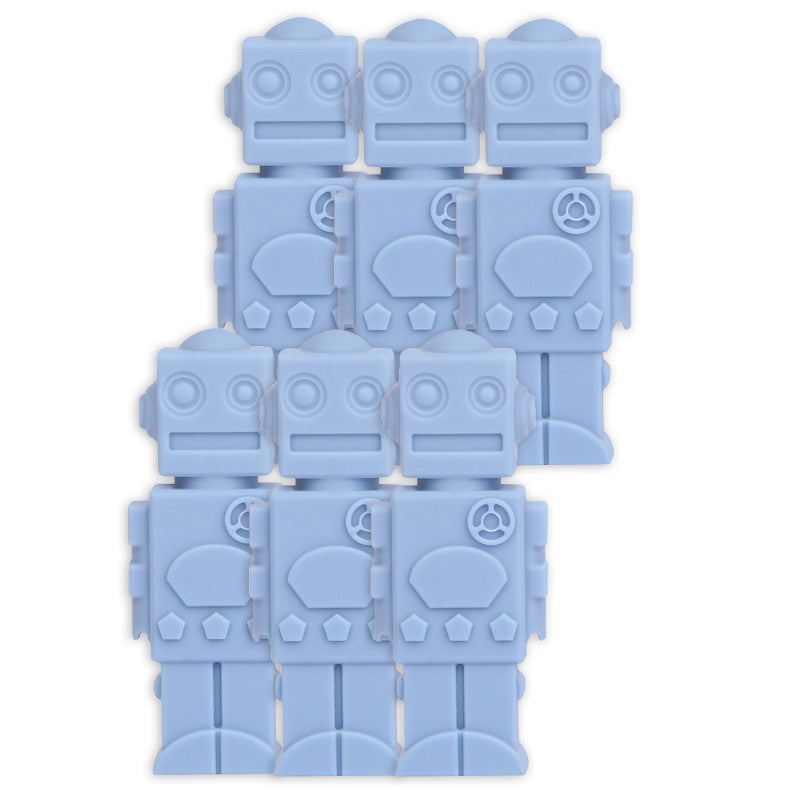 THE PENCIL GRIP - Robot Silicone Chewable Pencil Topper, Pack of 6