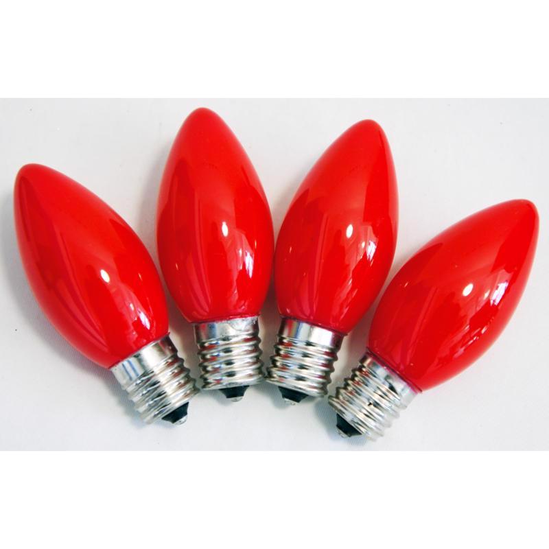 CELEBRATIONS - Celebrations Incandescent C9 Red 4 ct Replacement Christmas Light Bulbs 0.08 ft.