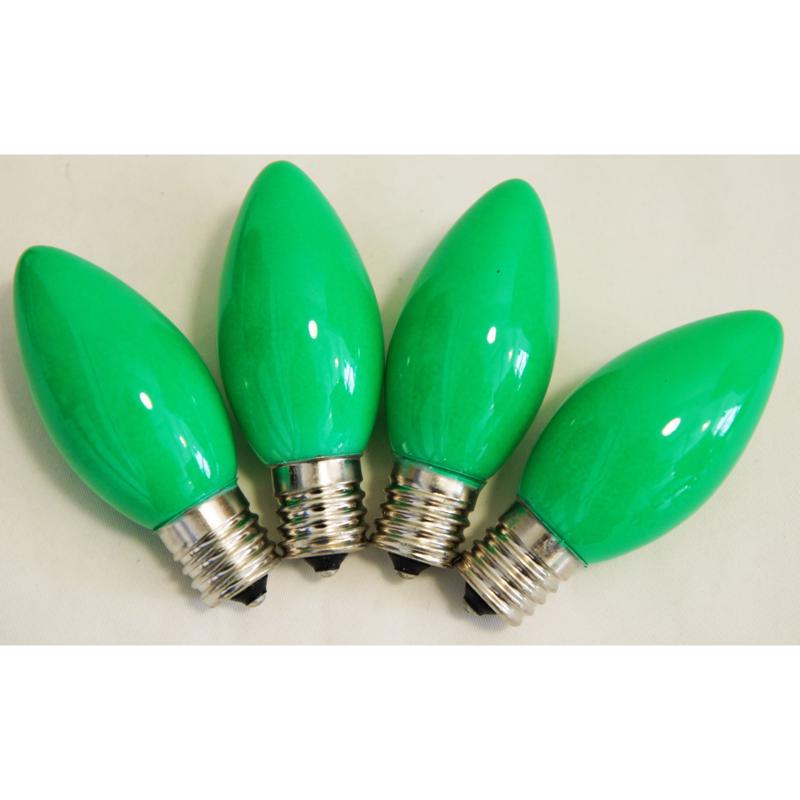 CELEBRATIONS - Celebrations Incandescent C9 Green 4 ct Replacement Christmas Light Bulbs 0.08 ft.