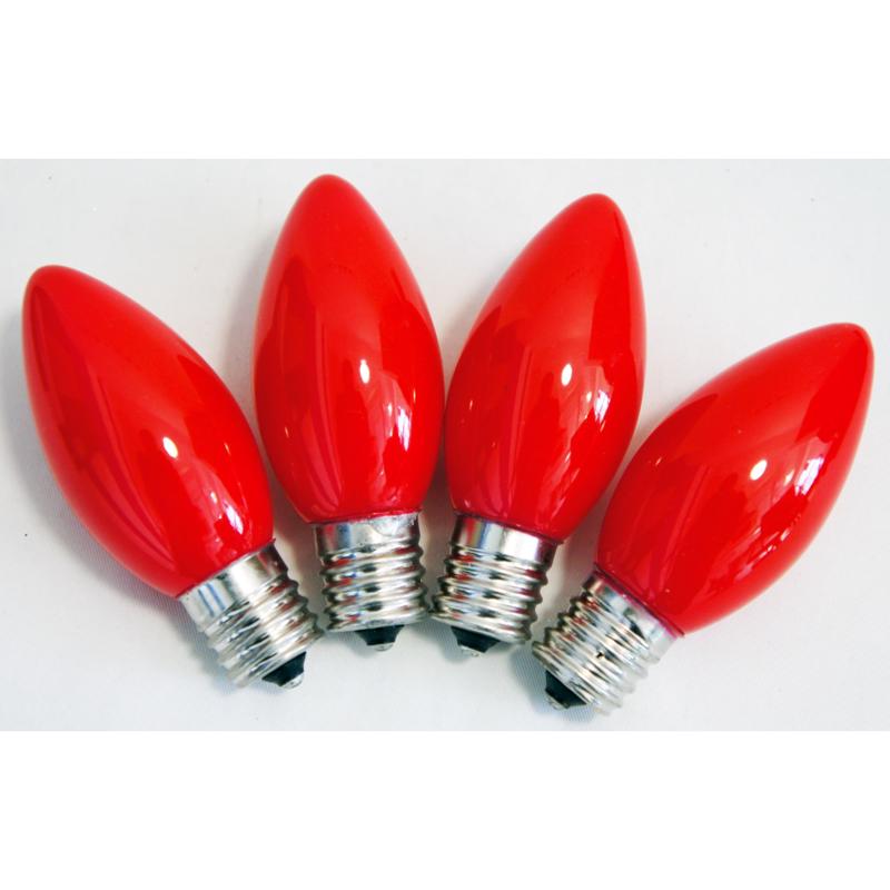 CELEBRATIONS - Celebrations Incandescent C7 Red 4 ct Replacement Christmas Light Bulbs 0.08 ft.