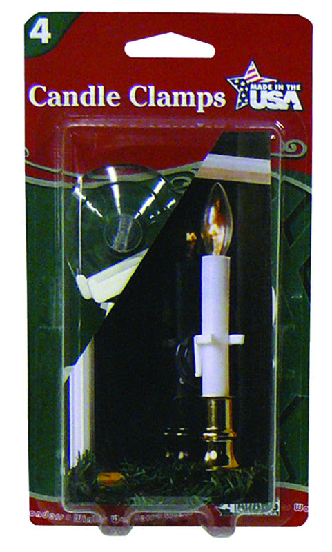 ADAMS - Adams Gold/White Candle Clamps 7 in. - Case of 12