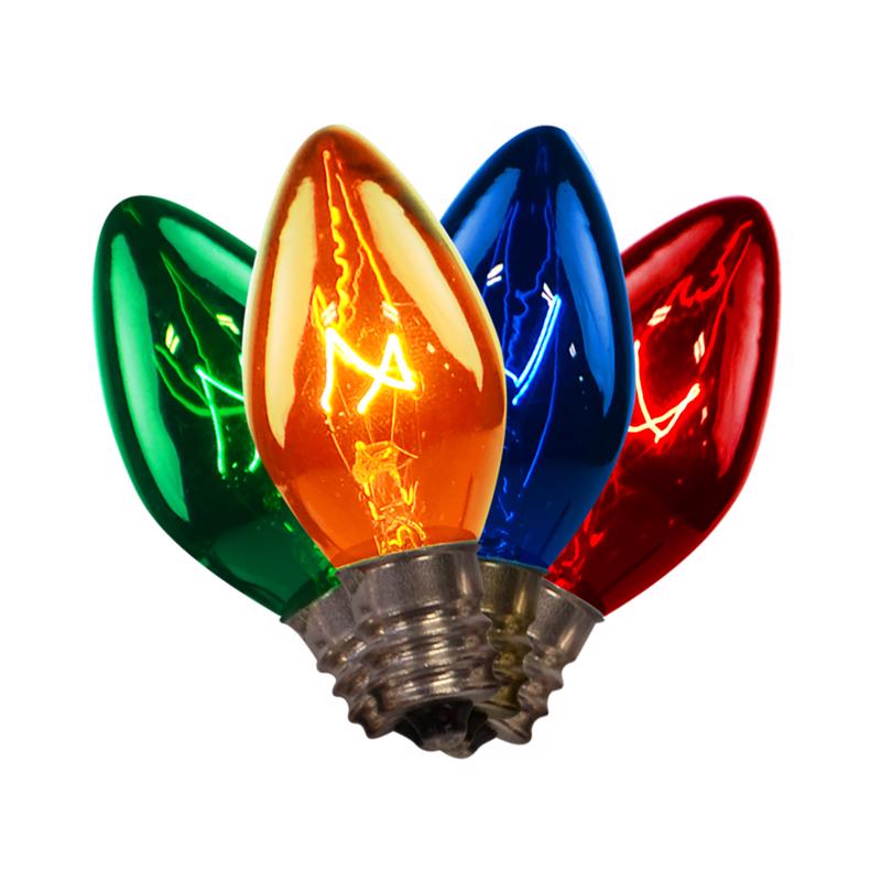 CELEBRATIONS - Celebrations Incandescent C7 Multicolored 4 ct Replacement Christmas Light Bulbs 0.08 ft. [UYRU2212]