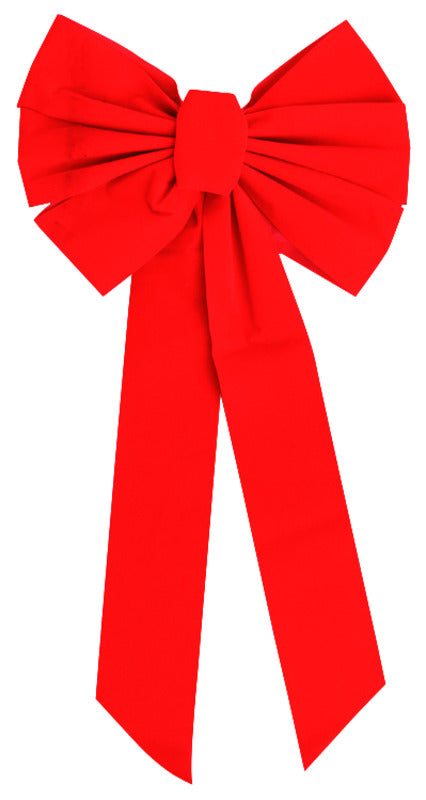 HOLIDAY TRIMS - Holiday Trims Red 6 Loop Christmas Bow 12 in. - Case of 12