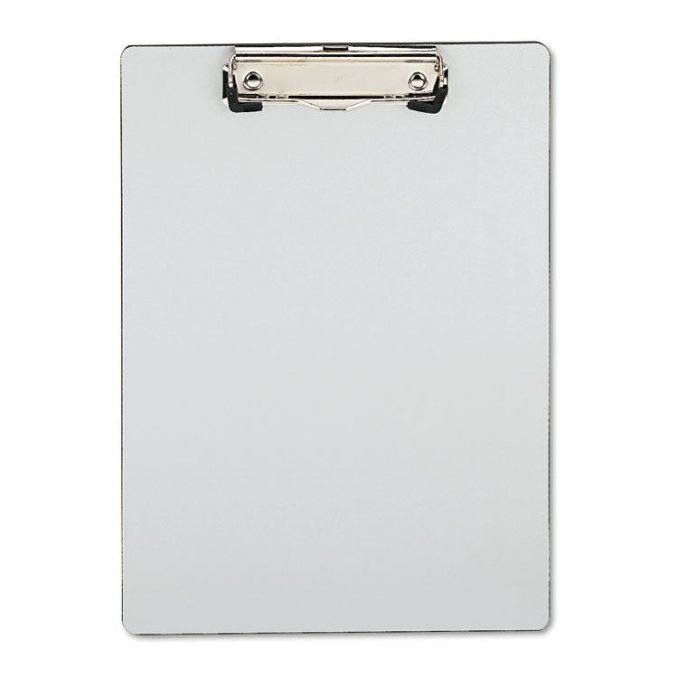 Universal - Plastic Brushed Aluminum Clipboard, Portrait Orientation, 0.5" Clip Capacity, Holds 8.5 x 11 Sheets, Silver