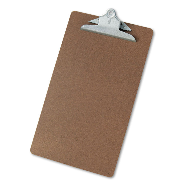 Universal - Hardboard Clipboard, 1.25" Clip Capacity, Holds 8.5 x 14 Sheets, Brown