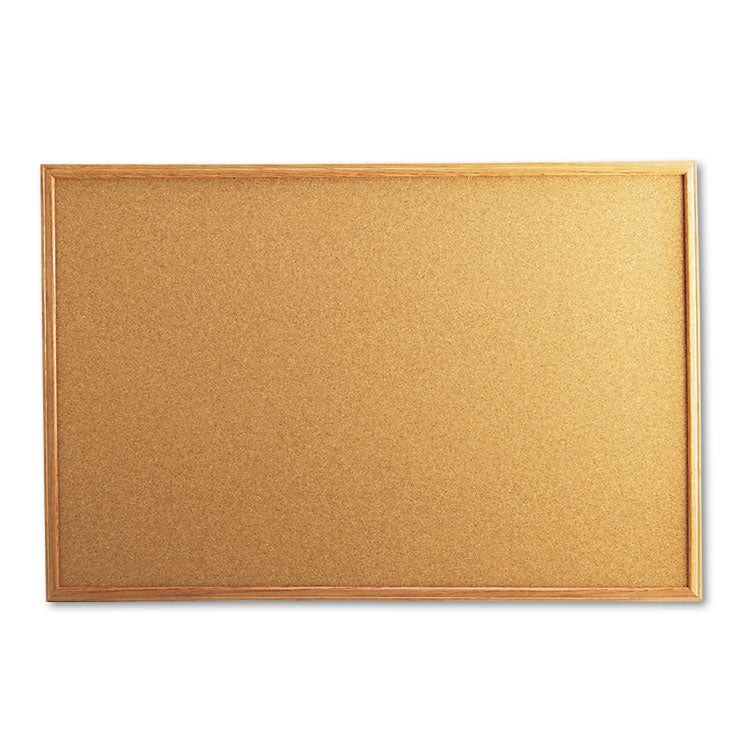 Universal - Cork Board with Oak Style Frame, 36 x 24, Tan Surface